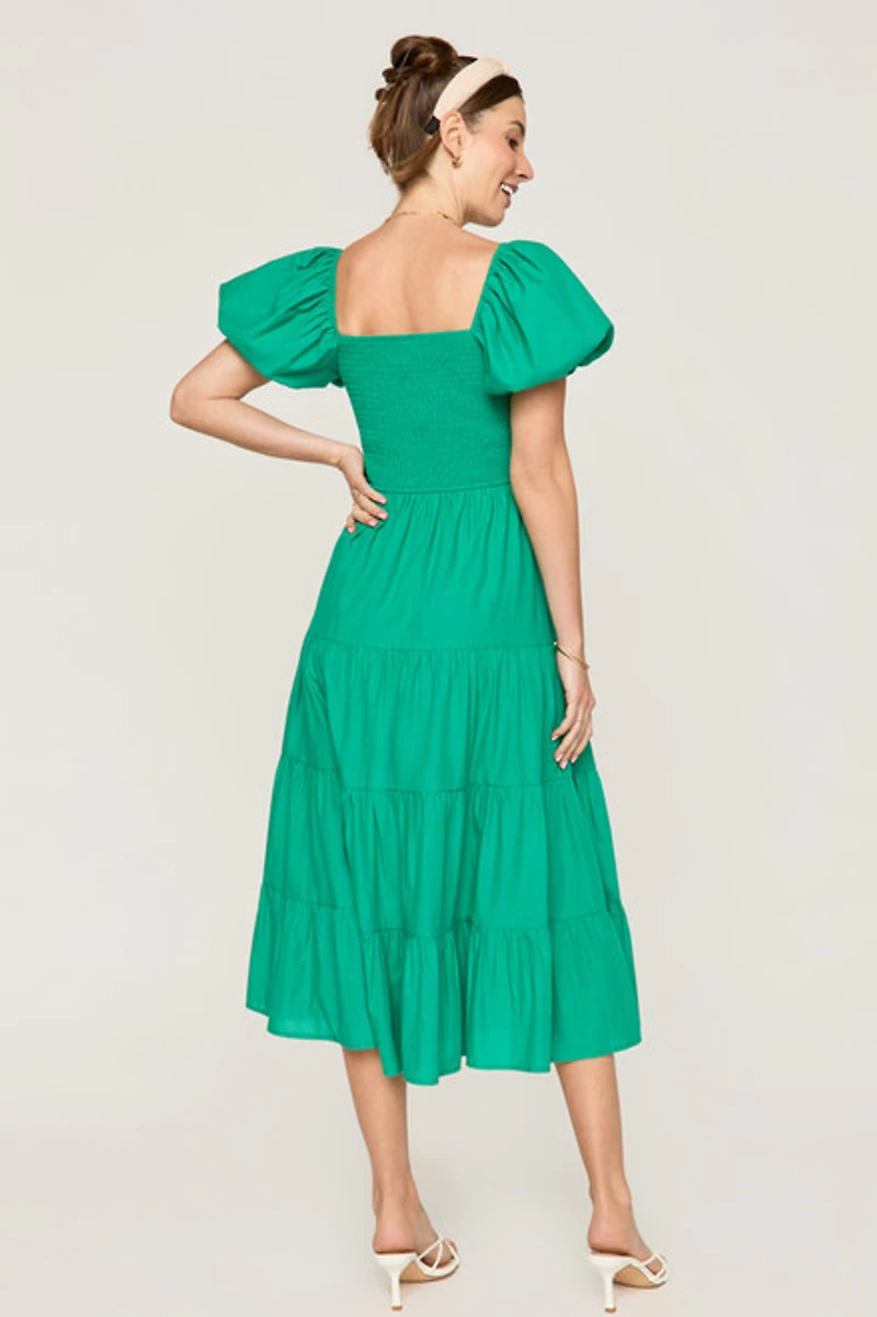 Sherry Puff Sleeve Midi Dress