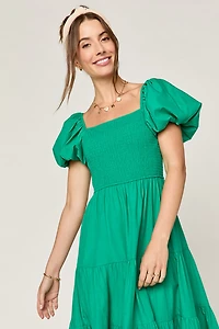 Sherry Puff Sleeve Midi Dress