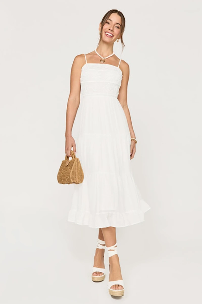 Hope Bow Back Crochet Midi Dress