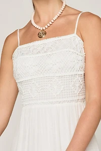 Hope Bow Back Crochet Midi Dress