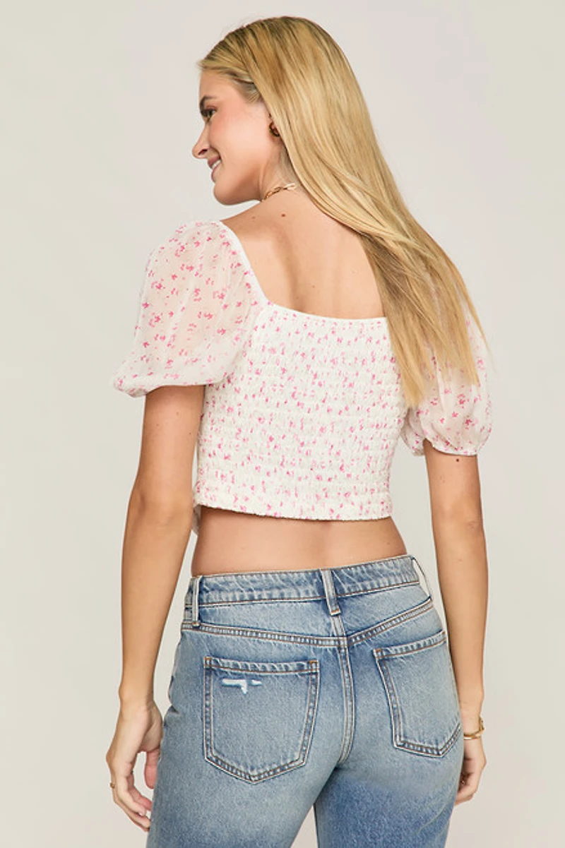 Kathy Ribbon Trim Top