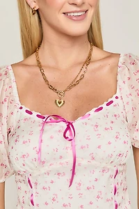 Kathy Ribbon Trim Top