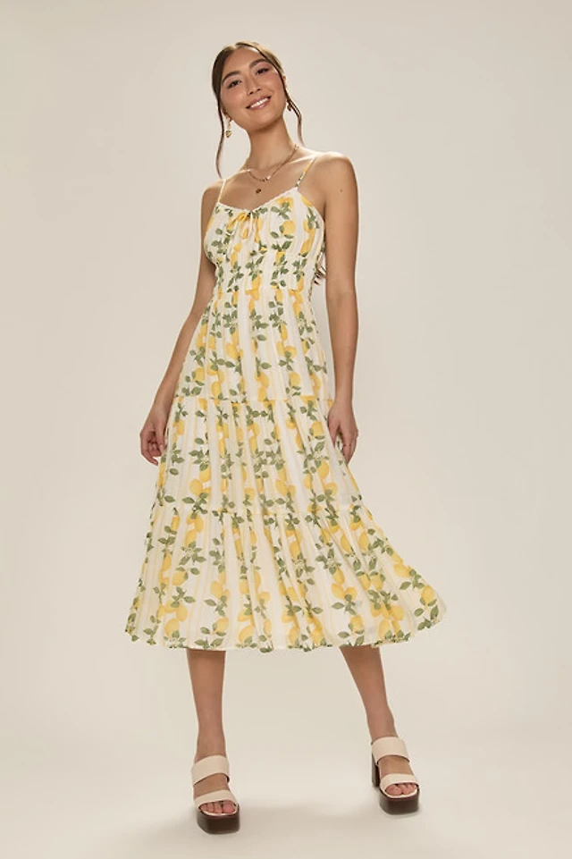 chinese dress ladies Lovely Lemons Ruffle Maxi Dress