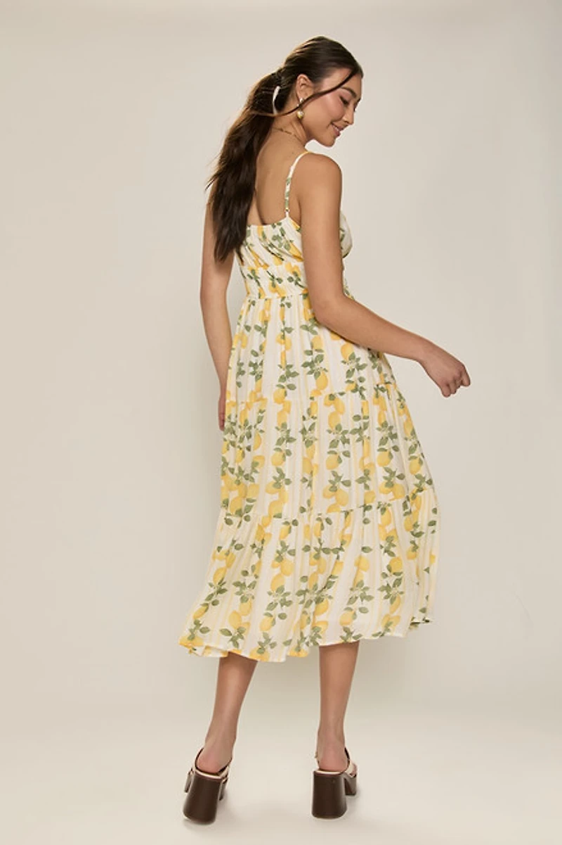 Margo Lemon Print Maxi Dress