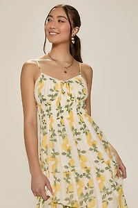 Margo Lemon Print Maxi Dress