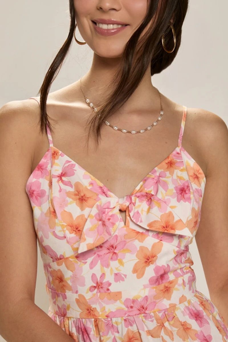 Helen Tie Front Floral Maxi Dress
