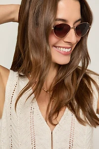 Gloria Thin Oval Sunglasses