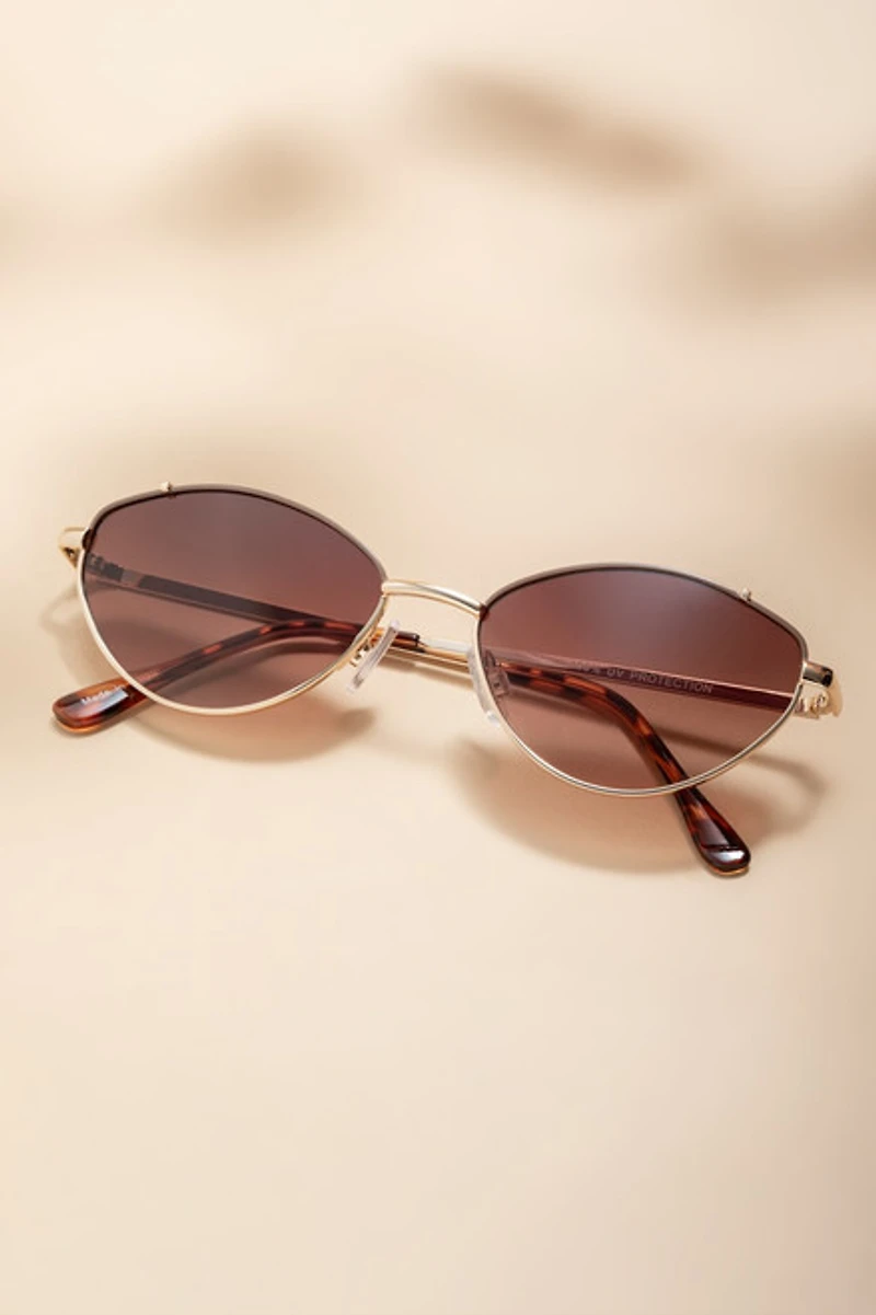 Gloria Thin Oval Sunglasses