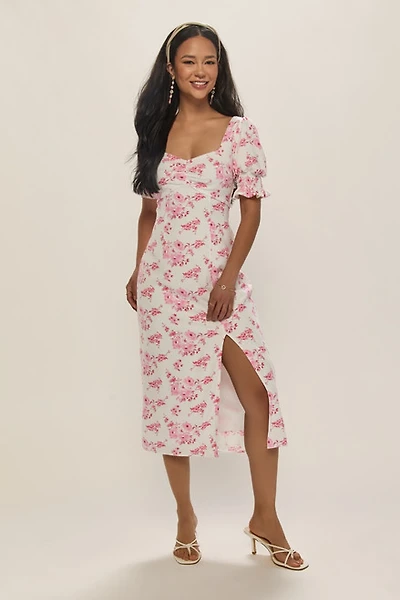 Betty Floral Puff Sleeve Midi Dress