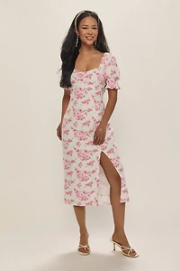 Betty Floral Puff Sleeve Midi Dress