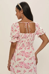 Betty Floral Puff Sleeve Midi Dress