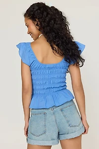 Janet Smocked Short Sleeve Top