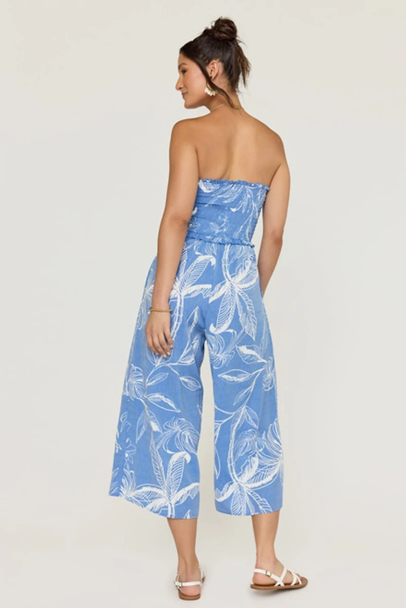 Mona Smocked Floral Jumpsuit