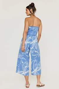 Mona Smocked Floral Jumpsuit