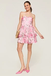 Rachel Strapless Floral Mini Dress