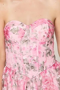 Rachel Strapless Floral Mini Dress