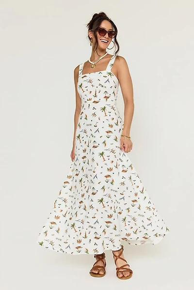 Holly Beach Print Maxi Dress