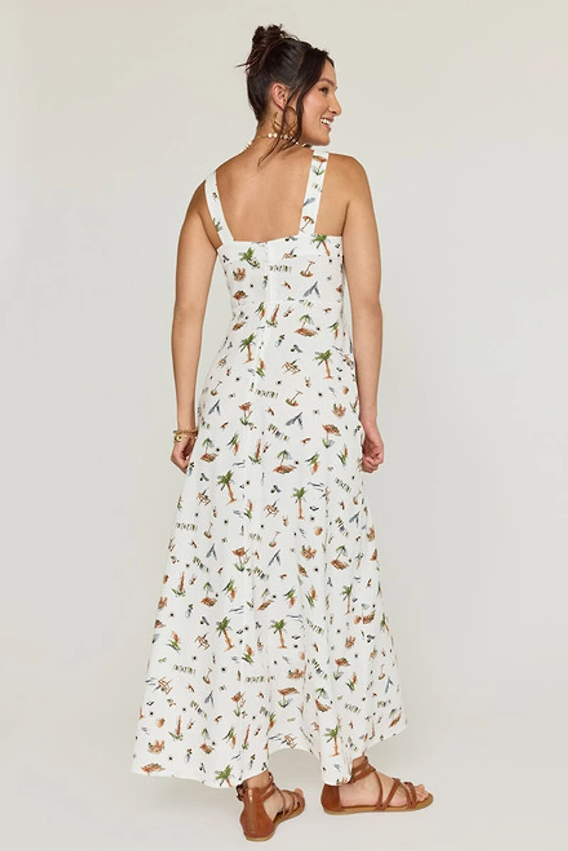 Holly Beach Print Maxi Dress