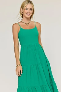 Nina Clip Dot Bow Back Midi Dress