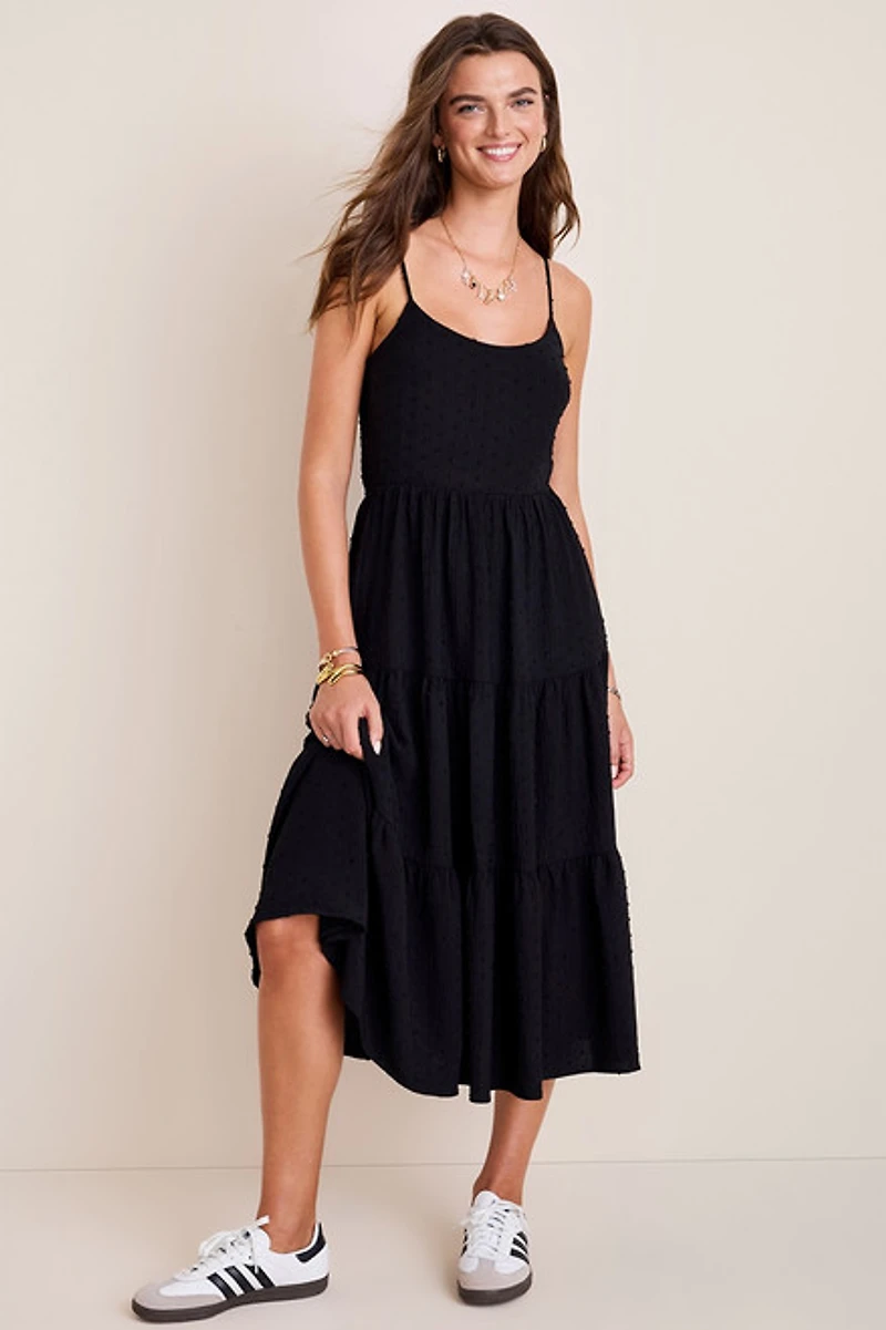 Nina Clip Dot Bow Back Midi Dress