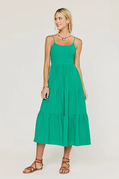 Nina Clip Dot Bow Back Midi Dress