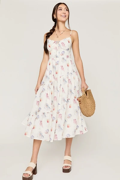 Amy Seashell Print Midi Dress