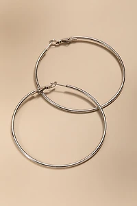 Anne Stainless Steel Silver Hoop Earrings