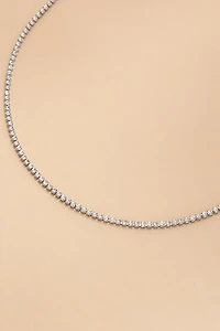 Iris Stainless Steel Silver Tennis Strand Necklace