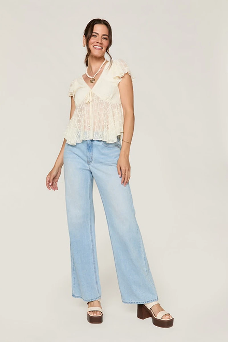 Angie Flutter Sleeve Blouse