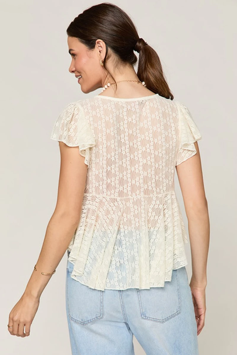 Angie Flutter Sleeve Blouse