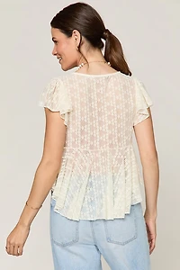 Angie Flutter Sleeve Blouse