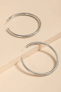 Rosie Stainless Steel Silver Hoop Earrings