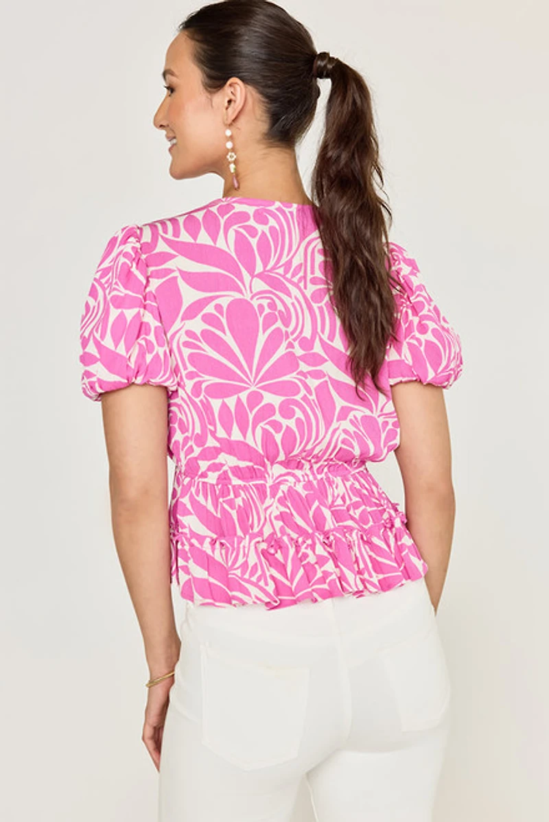 Mona Floral Front Tie Blouse