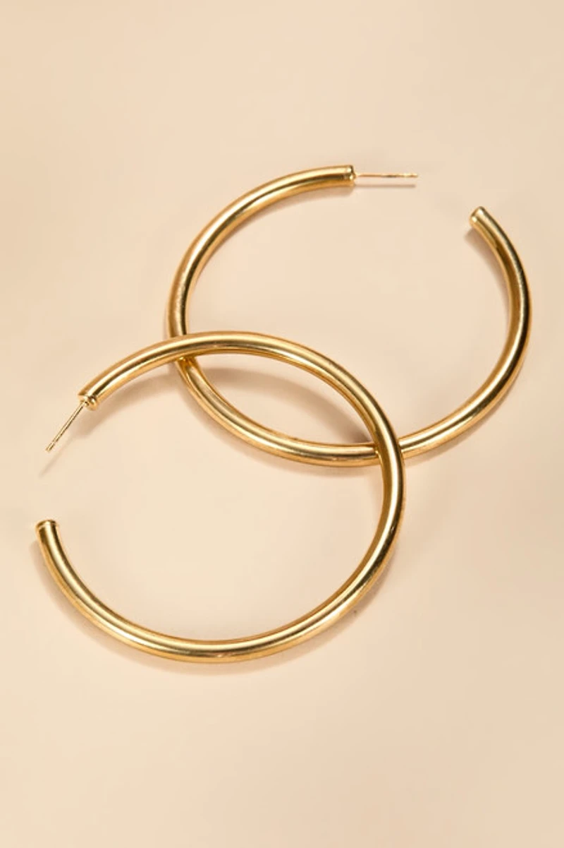 Rosie Stainless Steel Gold Hoop Earrings