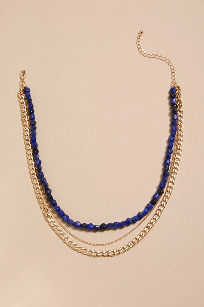 Angie Chain And Bead Layered Necklace