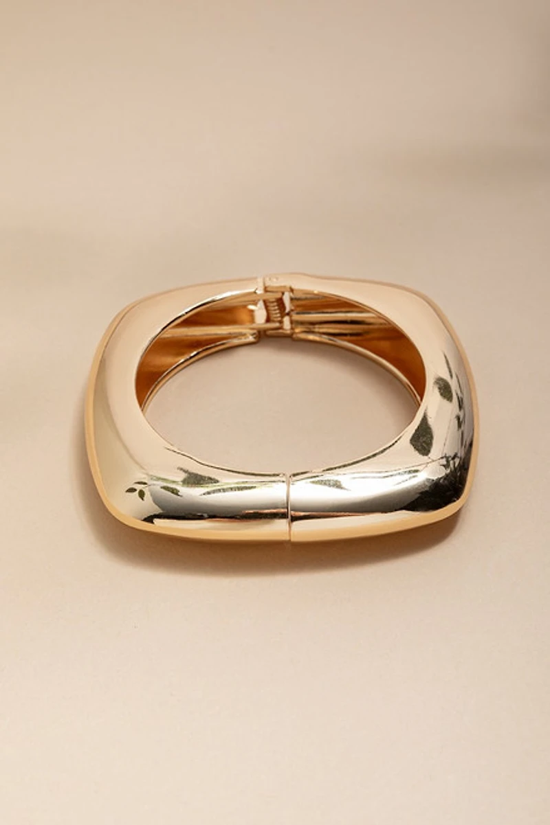 Veronica Square Gold Bangle Bracelet