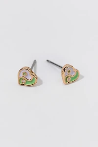 Hello Franki Heart Ying-Yang Stud Earrings for girls