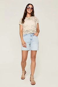 Tisha Crochet Sweater Tee