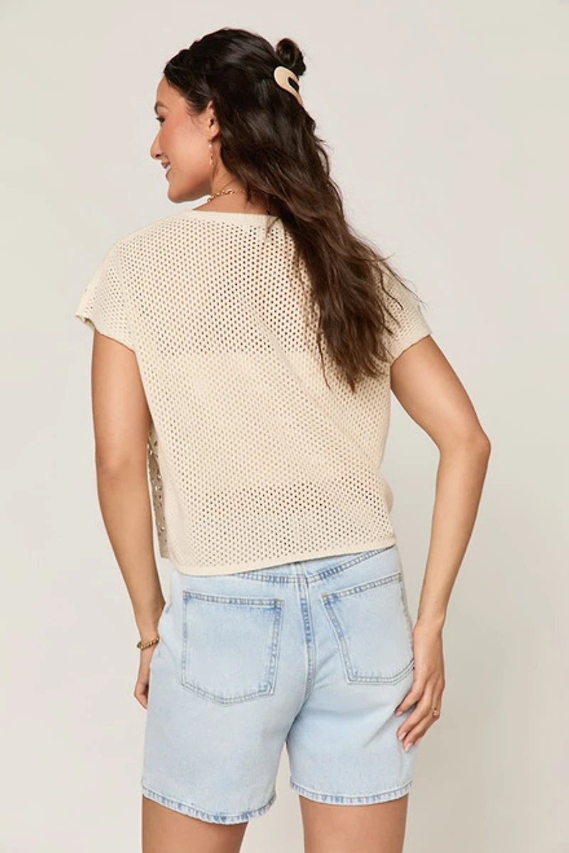 Tisha Crochet Sweater Tee