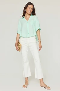 Debby Short Sleeve Button Down Top
