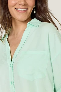 Debby Short Sleeve Button Down Top