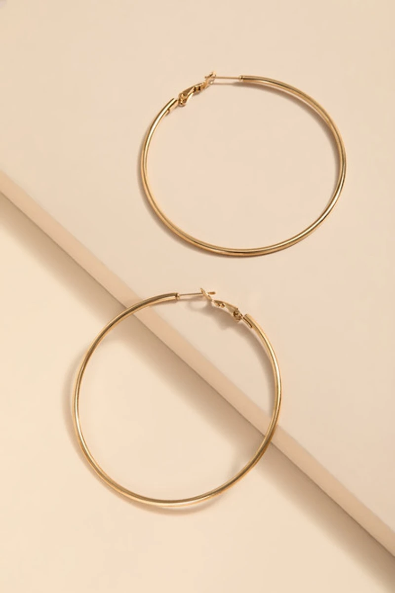 Anne Stainless Steel Gold Hoop Earrings