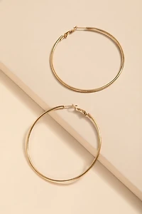 Anne Stainless Steel Gold Hoop Earrings