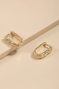 Faith Embossed Gold Hoop Earrings