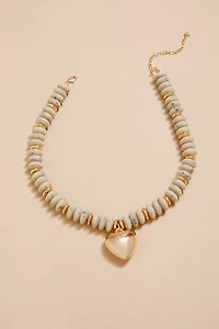 Amy Beaded Heart Pendant Necklace