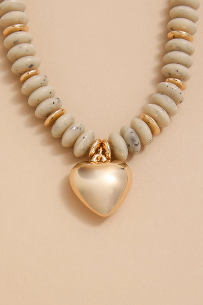 Amy Beaded Heart Pendant Necklace