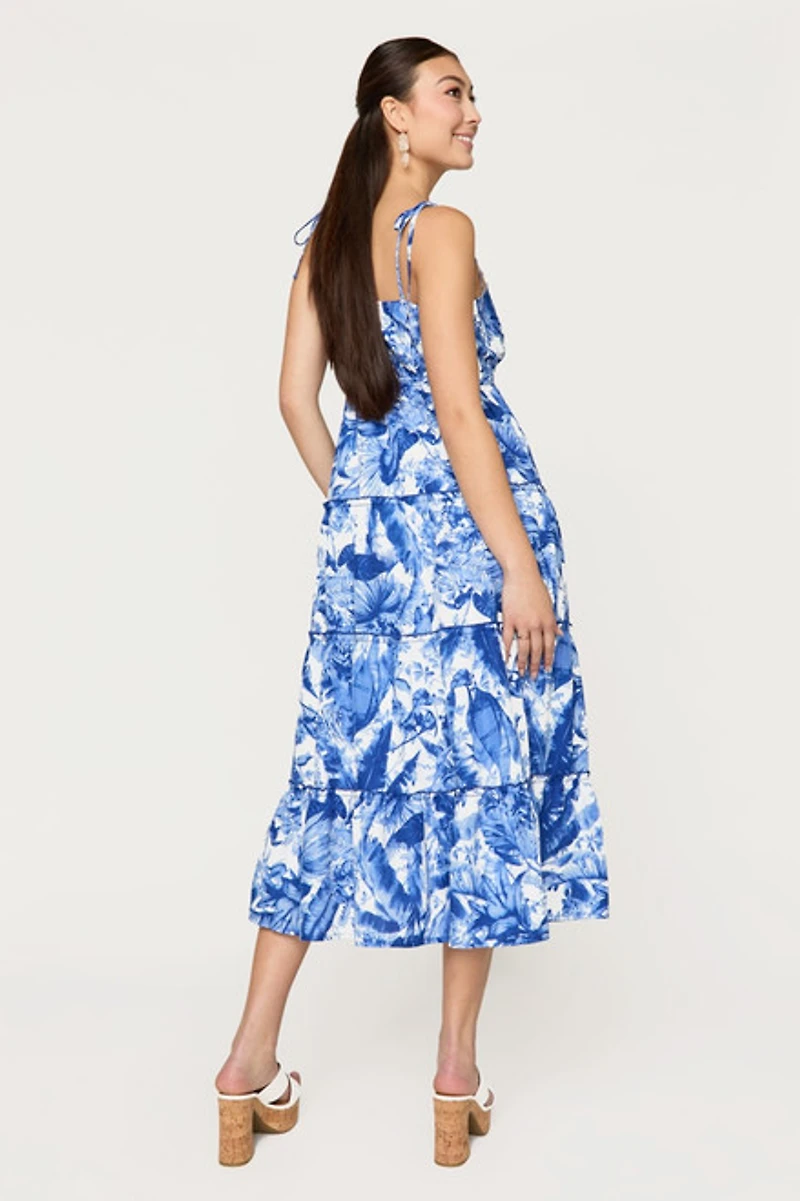 Laura Floral Tiered Midi Dress