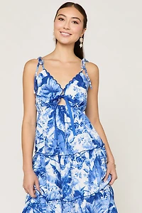 Laura Floral Tiered Midi Dress