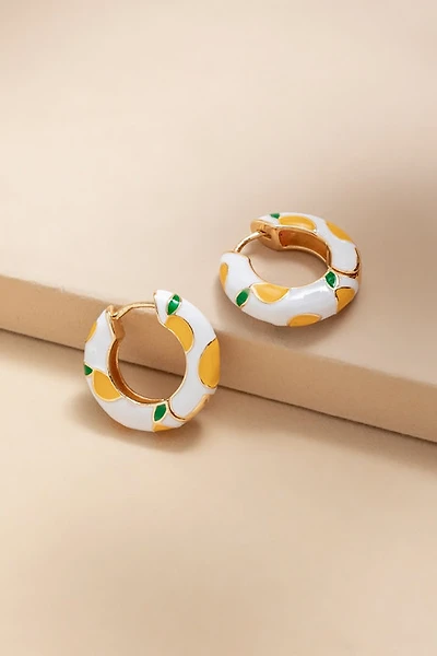 Marlene Lemon Thick Hoop Earrings