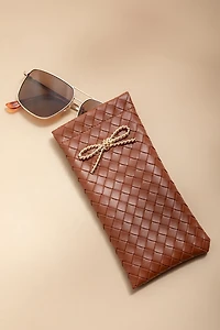 Cathy Quilted Gold Bow Sunglasses Pouch